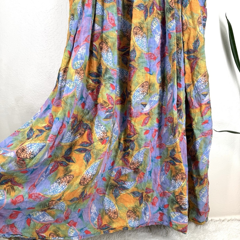Lightweight Gauzy Cotton Boho Hippie Dress Womens 2XL Maxi Floral Colorful Flowy - Picture 2 of 4